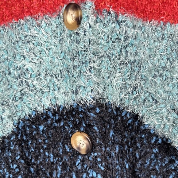 John Paul Richard EYELASH Striped Button Front Boxy Oversize Cardigan Women XXL - Picture 6 of 14